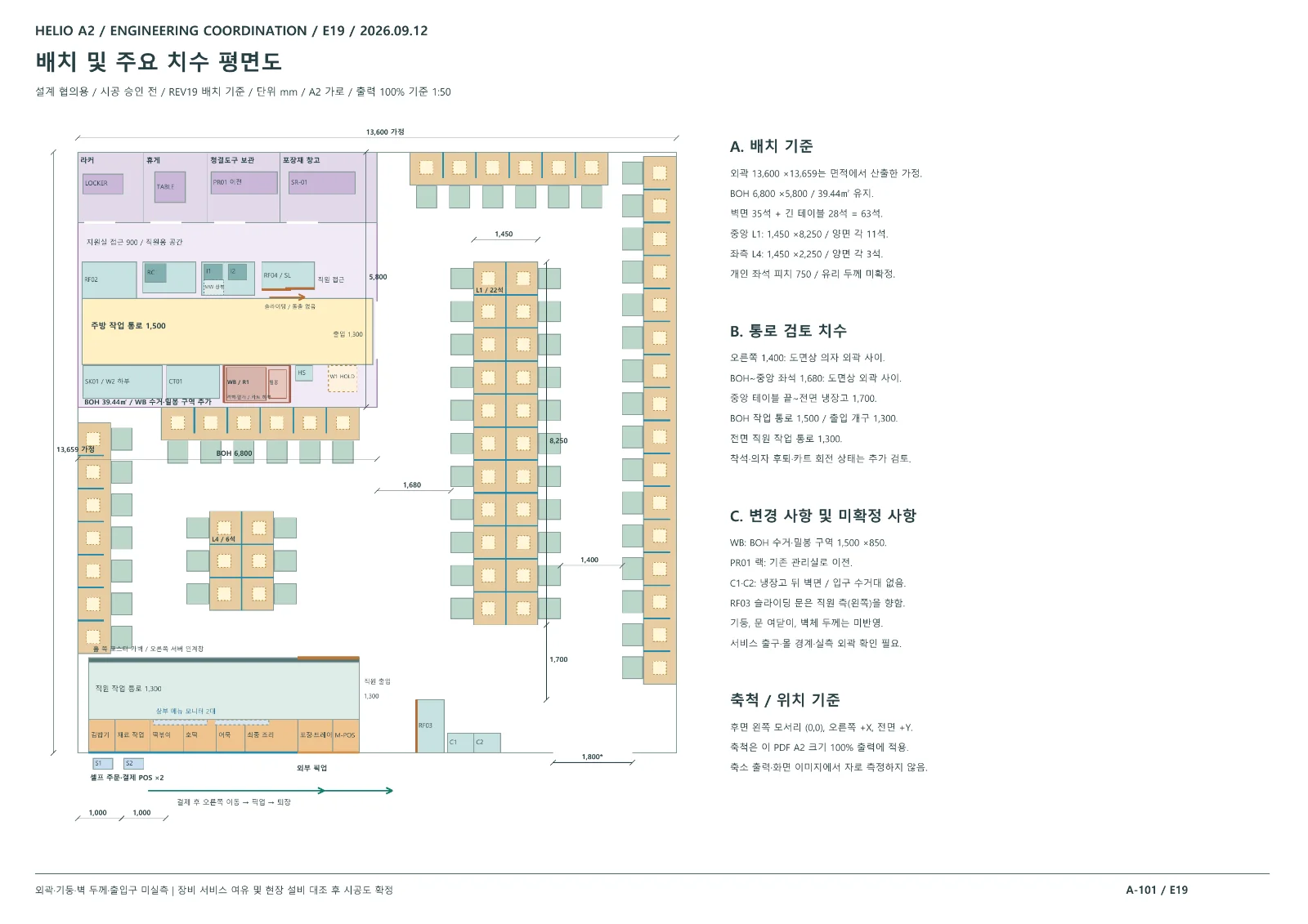 A-101 layout and dimensions
