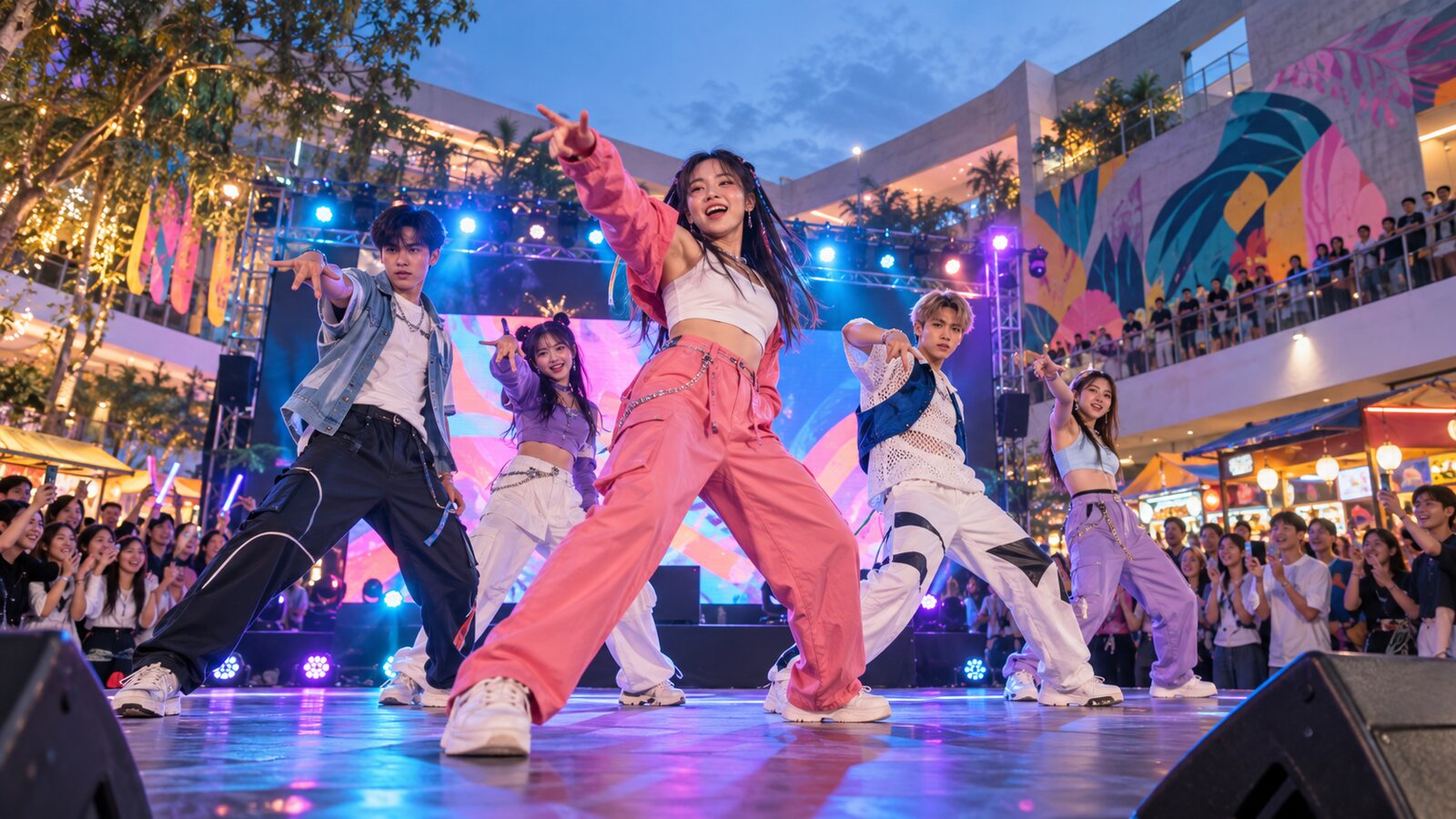 Campus dance stage — AI concept visual