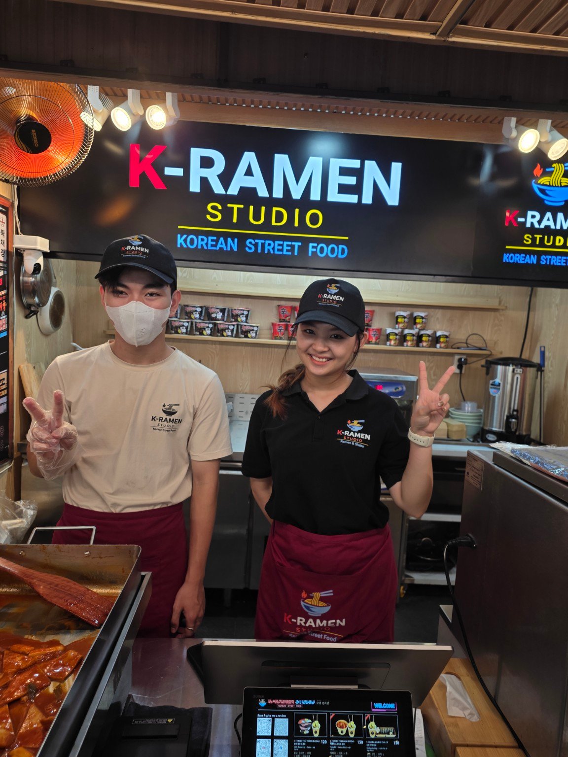 K-Ramen Studio team working at Son Tra Night Market