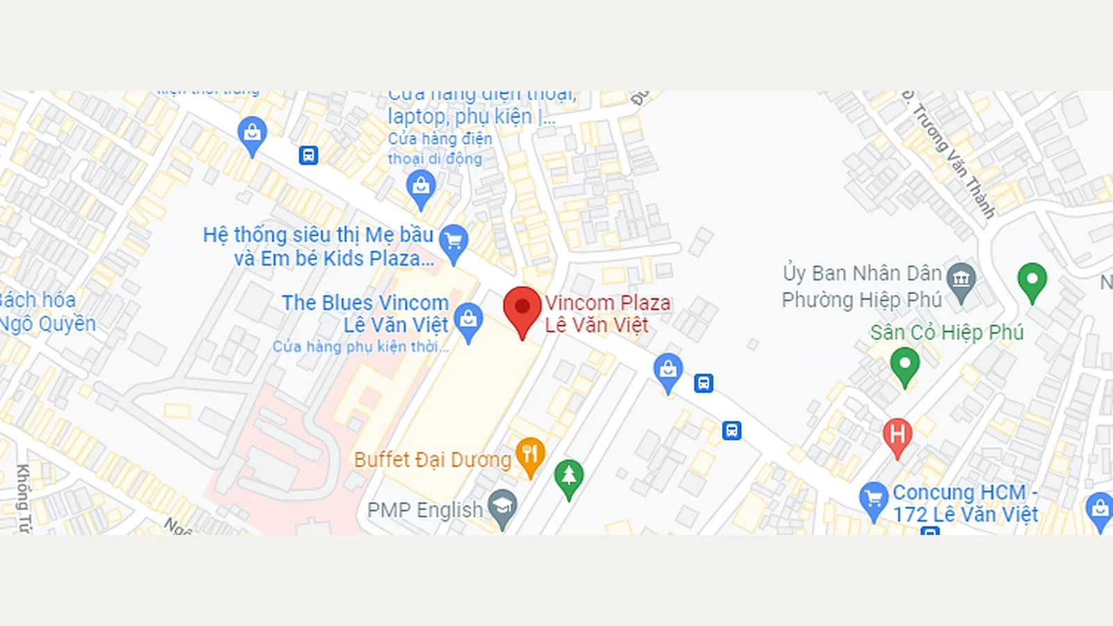 Map showing Vincom Plaza Lê Văn Việt
